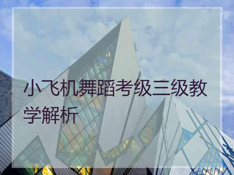 小飞机舞蹈考级三级教学解析 小飞机舞蹈考级三级教学解析