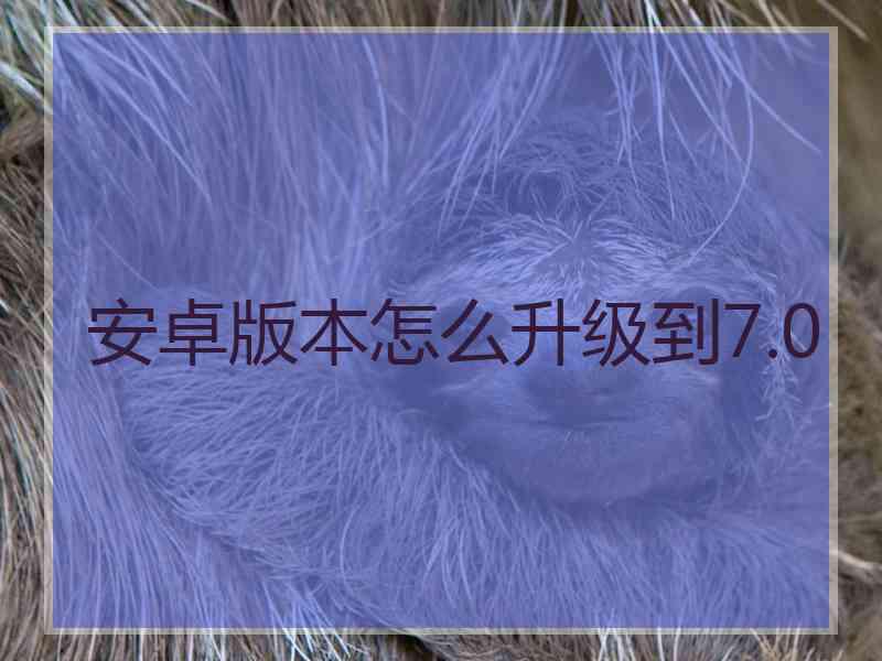 安卓版本怎么升级到7.0 安卓版本怎么升级到7.0