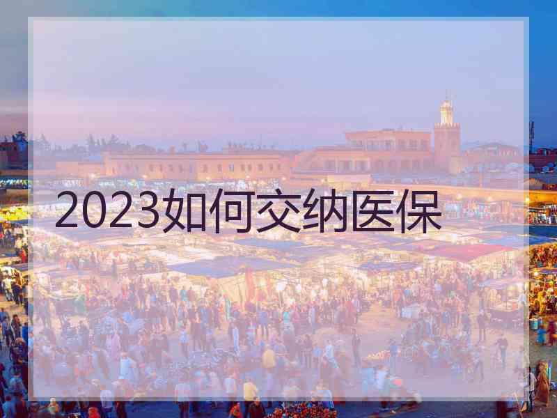 2023如何交纳医保 2023如何交纳医保