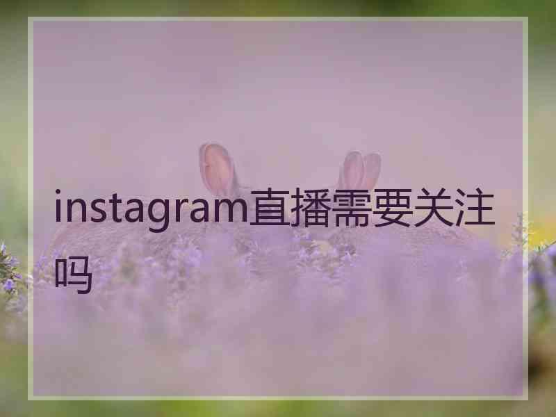 instagram直播需要关注吗 instagram直播需要关注吗