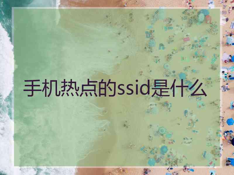 手机热点的ssid是什么 手机热点的ssid是什么