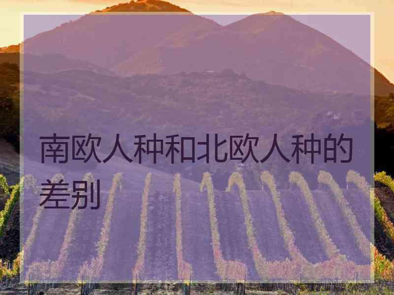 南欧人种和北欧人种的差别 南欧人种和北欧人种的差别