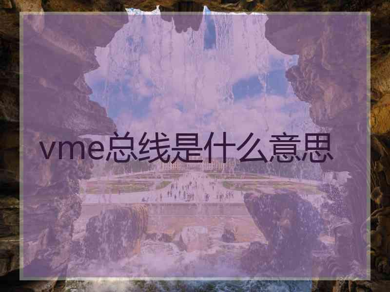 vme总线是什么意思 vme总线是什么意思