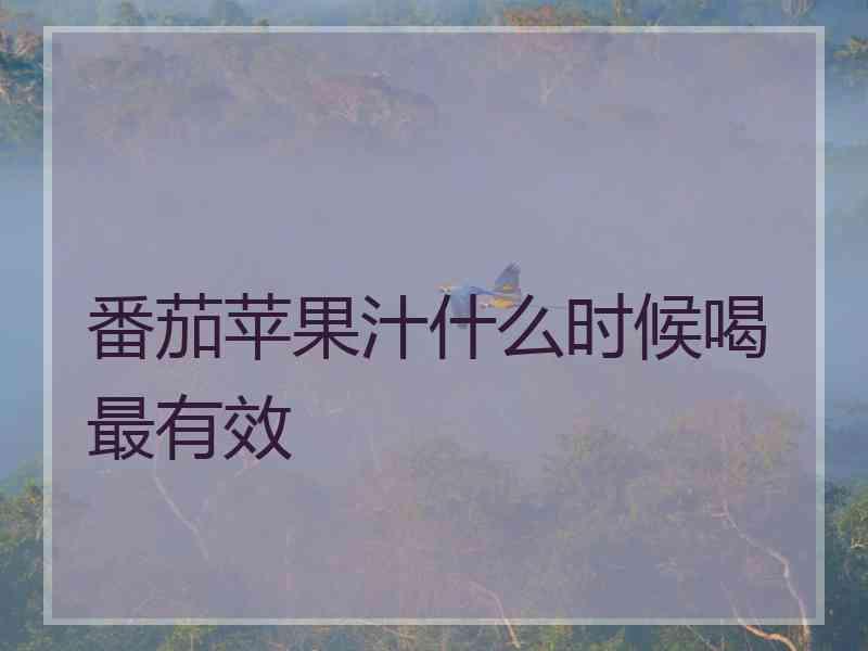 番茄苹果汁什么时候喝最有效 番茄苹果汁什么时候喝最有效