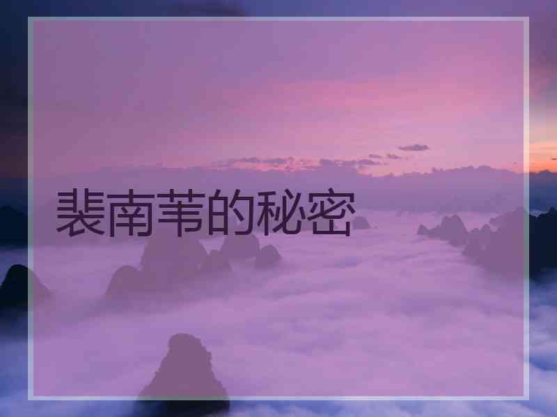 裴南苇的秘密 裴南苇的秘密