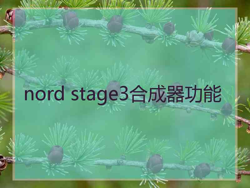nord stage3合成器功能 nord stage3合成器功能