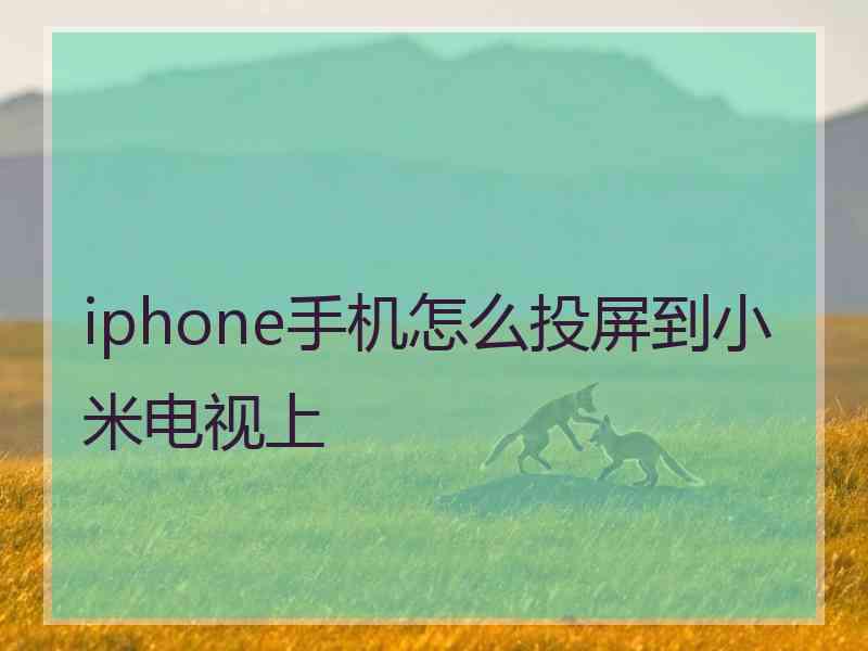iphone手机怎么投屏到小米电视上 iphone手机怎么投屏到小米电视上