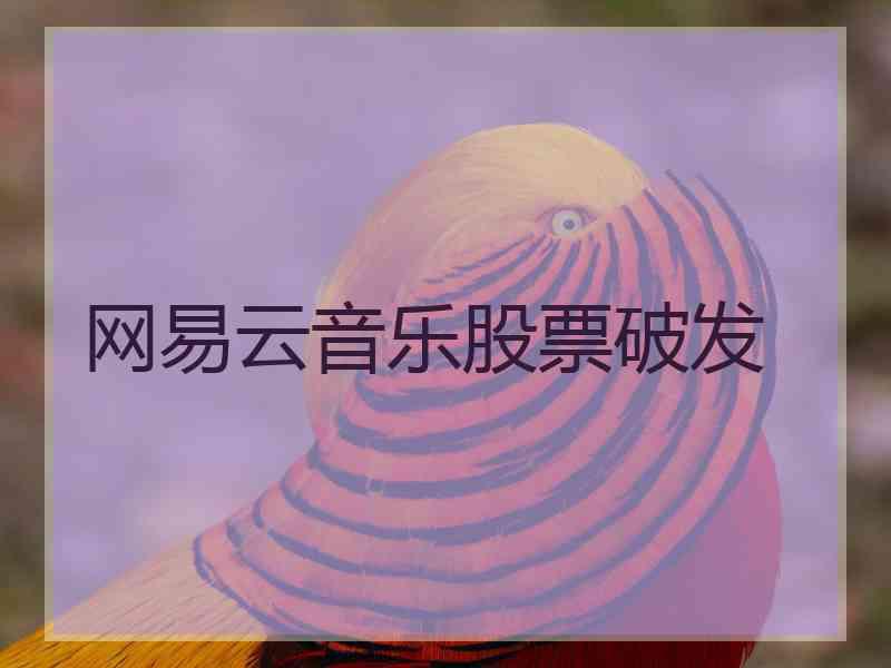 网易云音乐股票破发 网易云音乐股票破发