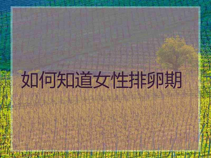 如何知道女性排卵期 如何知道女性排卵期
