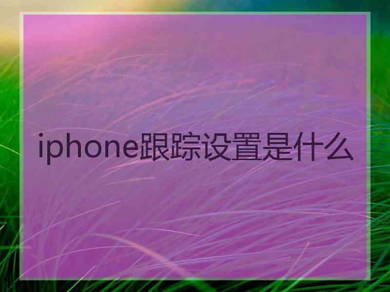 iphone跟踪设置是什么 iphone跟踪设置是什么