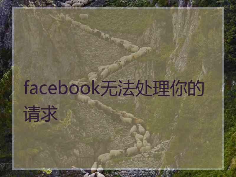 facebook无法处理你的请求 facebook无法处理你的请求