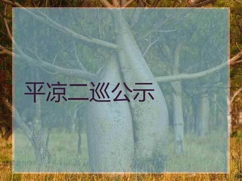 平凉二巡公示 平凉二巡公示