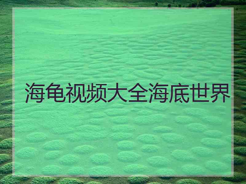海龟视频大全海底世界 海龟视频大全海底世界