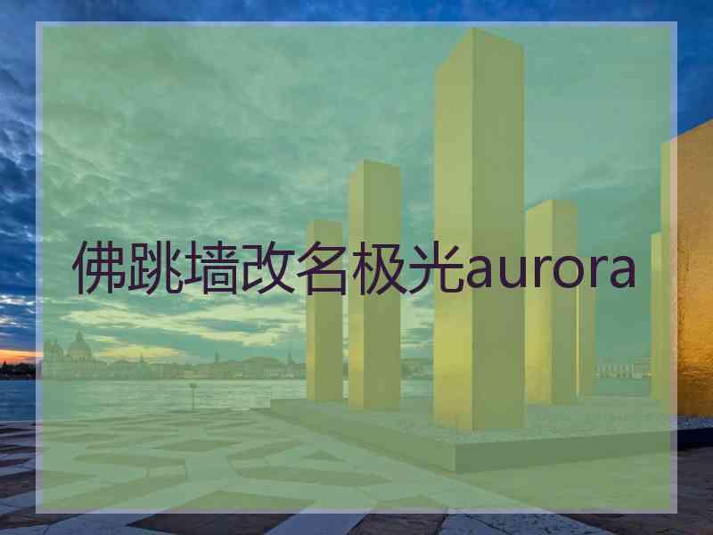 佛跳墙改名极光aurora 佛跳墙改名极光aurora