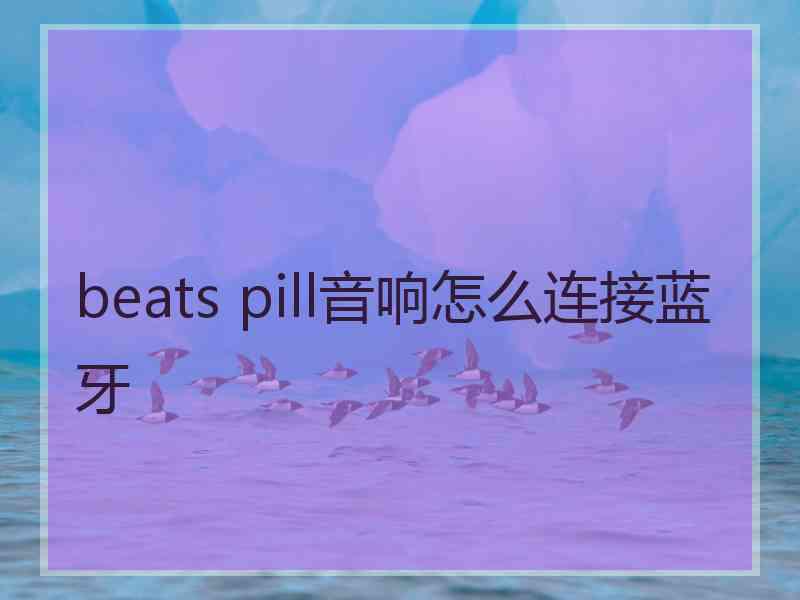 beats pill音响怎么连接蓝牙 beats pill音响怎么连接蓝牙