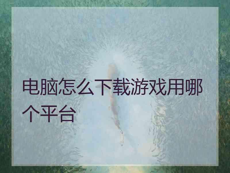 电脑怎么下载游戏用哪个平台 电脑怎么下载游戏用哪个平台