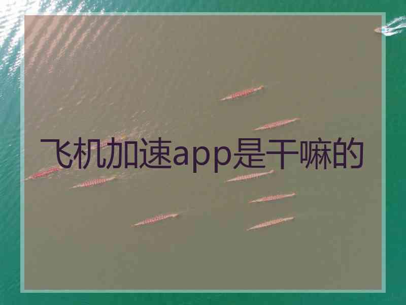 飞机加速app是干嘛的 飞机加速app是干嘛的