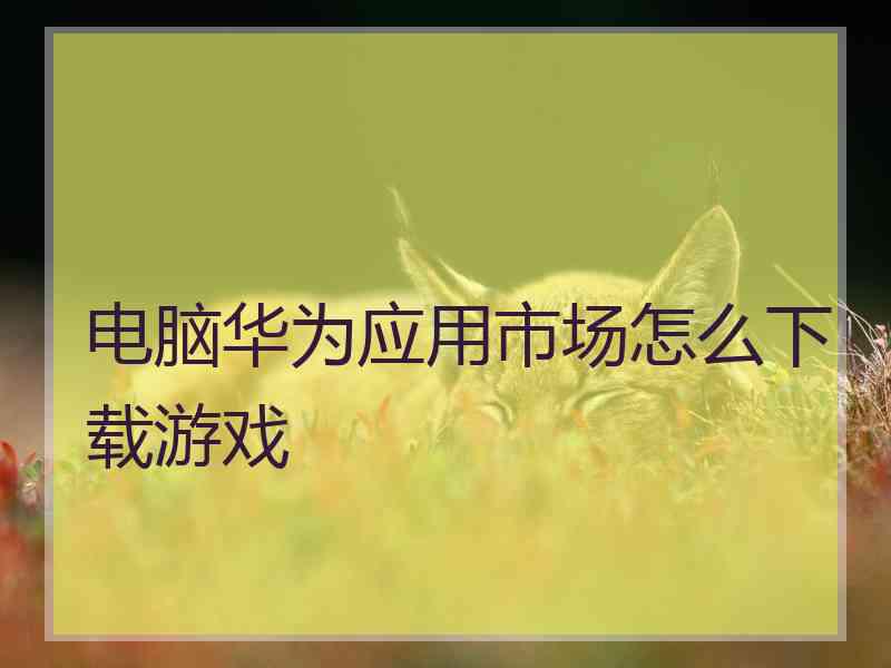 电脑华为应用市场怎么下载游戏 电脑华为应用市场怎么下载游戏