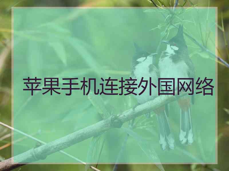 苹果手机连接外国网络 苹果手机连接外国网络
