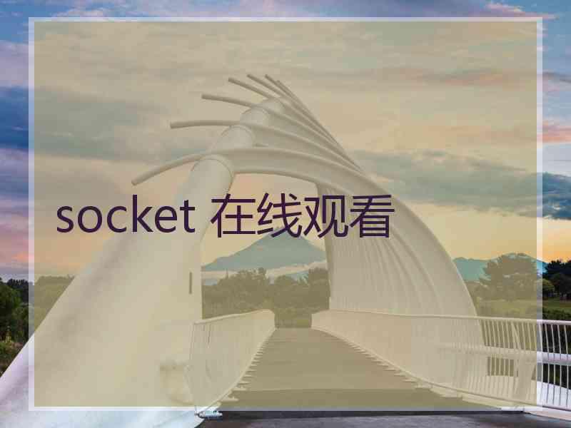 socket 在线观看 socket 在线观看