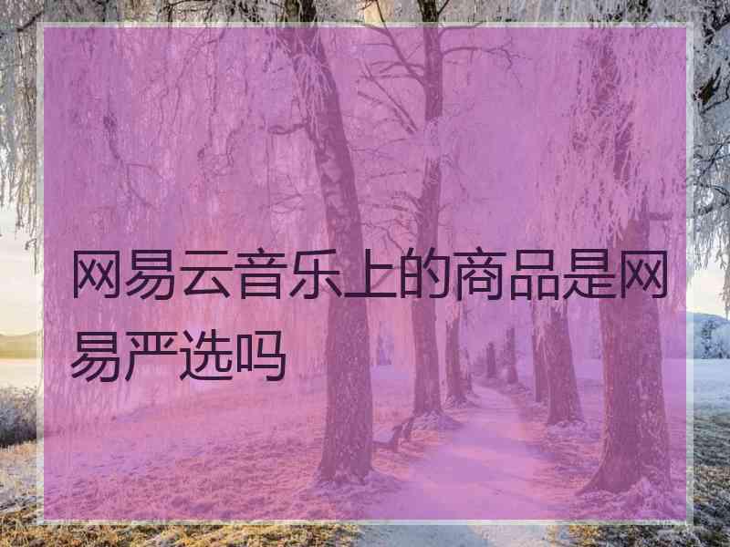 网易云音乐上的商品是网易严选吗 网易云音乐上的商品是网易严选吗