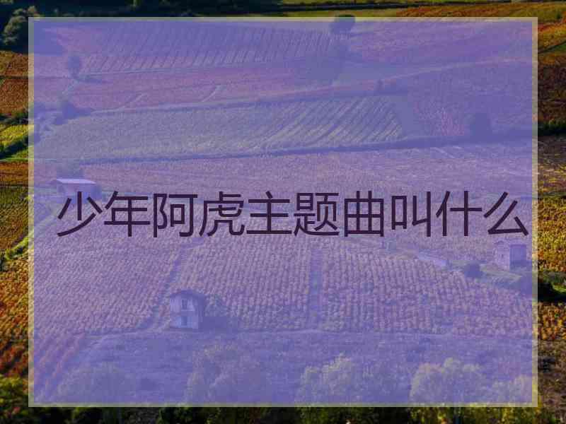 少年阿虎主题曲叫什么 少年阿虎主题曲叫什么