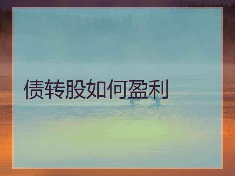 债转股如何盈利 债转股如何盈利