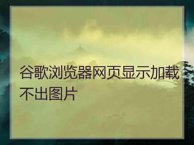谷歌浏览器网页显示加载不出图片 谷歌浏览器网页显示加载不出图片