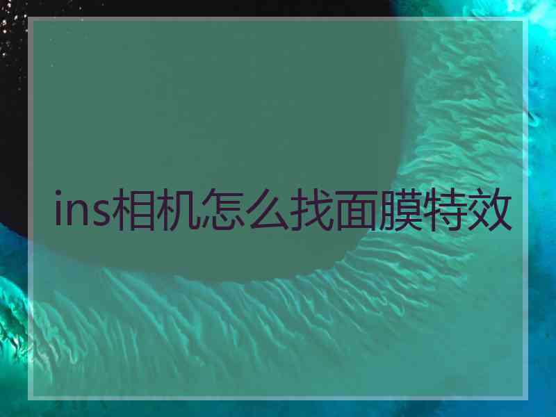 ins相机怎么找面膜特效 ins相机怎么找面膜特效