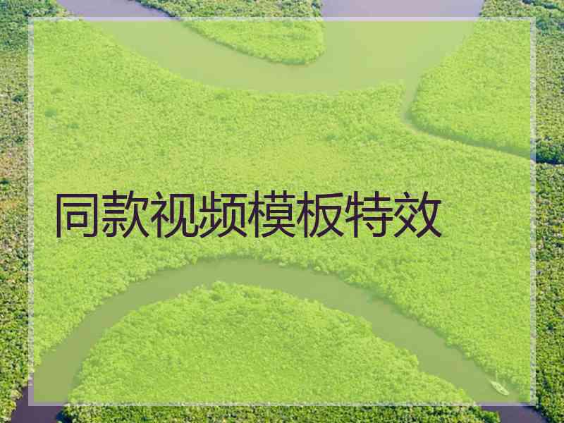 同款视频模板特效 同款视频模板特效