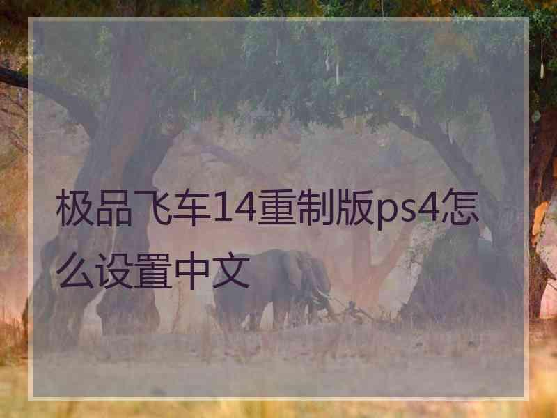 极品飞车14重制版ps4怎么设置中文 极品飞车14重制版ps4怎么设置中文