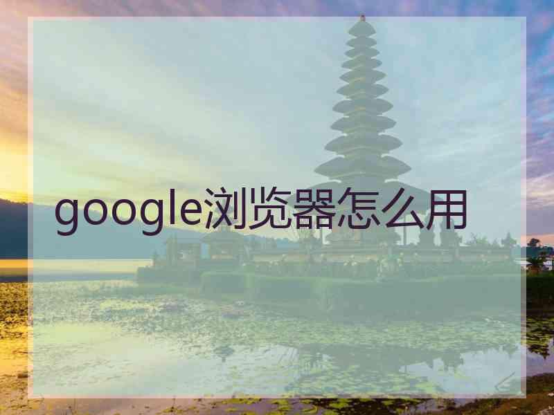 google浏览器怎么用 google浏览器怎么用