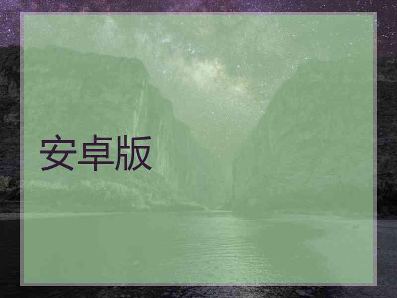 安卓版 安卓版