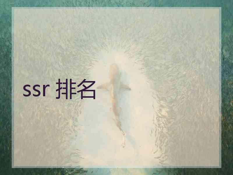 ssr 排名 ssr 排名