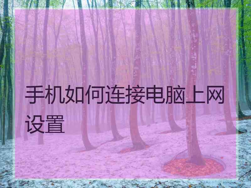 手机如何连接电脑上网设置 手机如何连接电脑上网设置