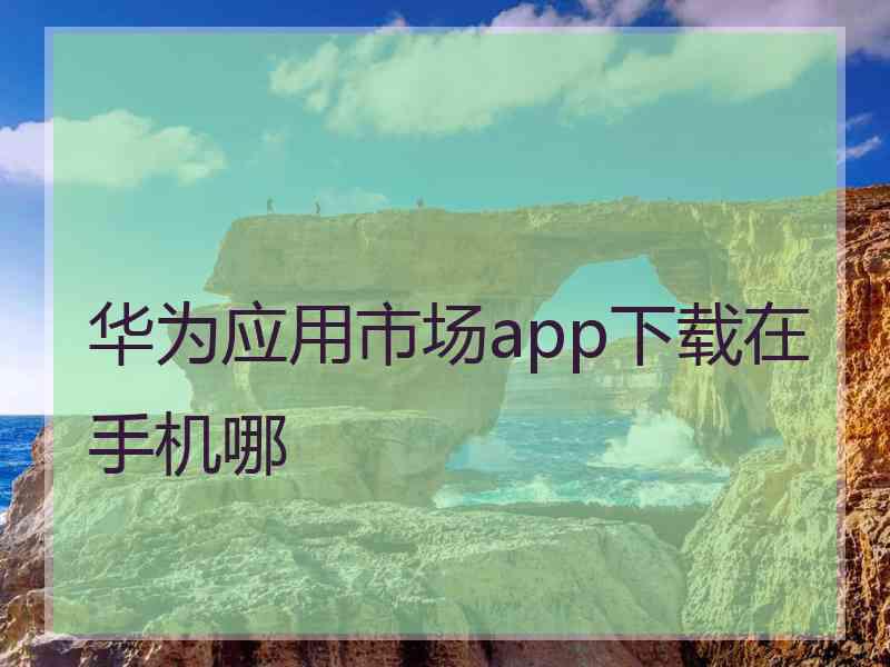 华为应用市场app下载在手机哪 华为应用市场app下载在手机哪