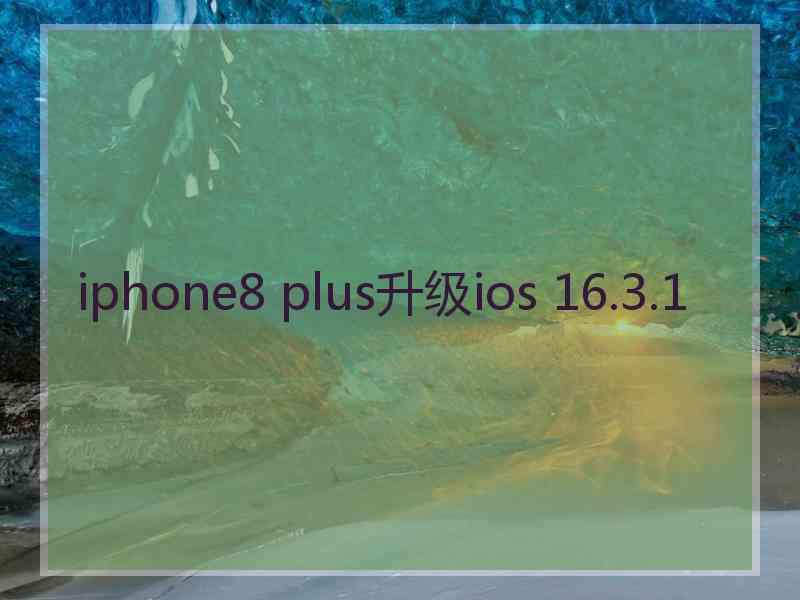 iphone8 plus升级ios 16.3.1 iphone8 plus升级ios 16.3.1