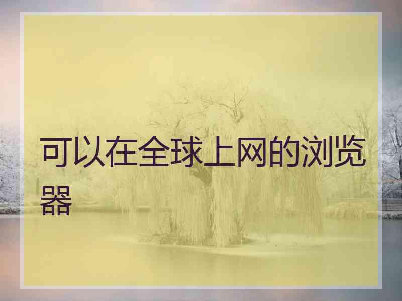 可以在全球上网的浏览器 可以在全球上网的浏览器
