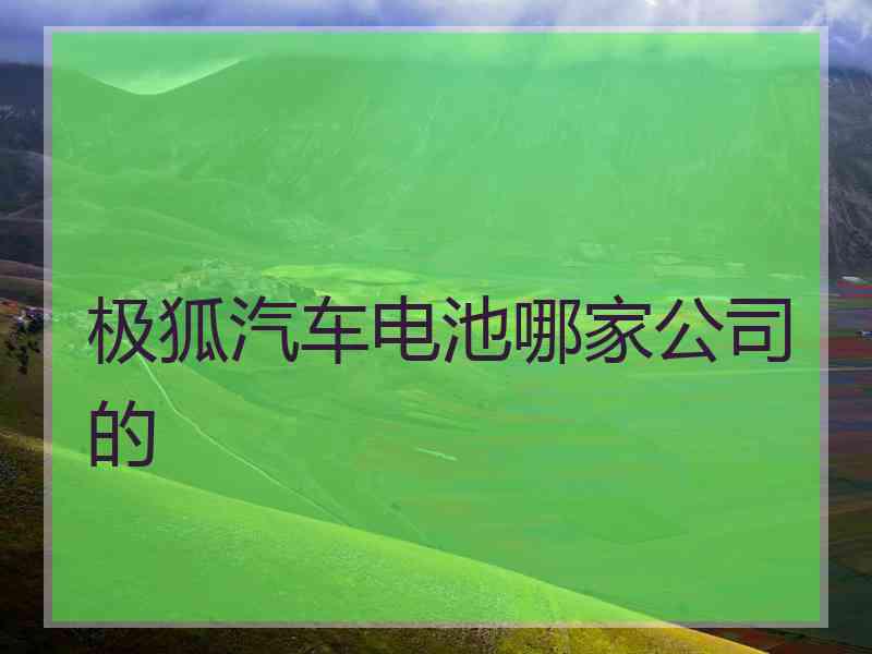 极狐汽车电池哪家公司的 极狐汽车电池哪家公司的