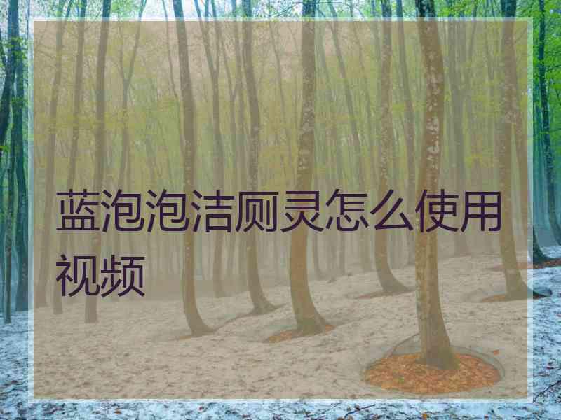 蓝泡泡洁厕灵怎么使用视频 蓝泡泡洁厕灵怎么使用视频