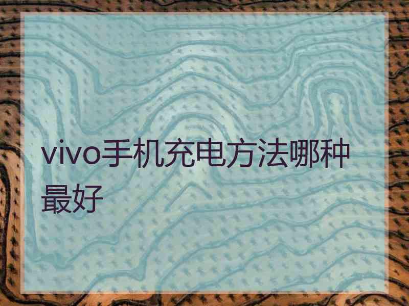 vivo手机充电方法哪种最好 vivo手机充电方法哪种最好