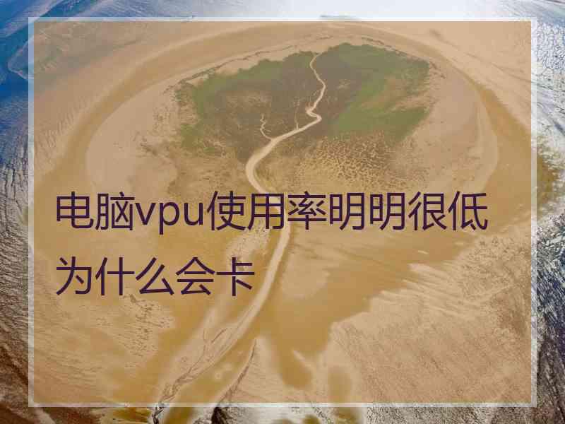 电脑vpu使用率明明很低为什么会卡 电脑vpu使用率明明很低为什么会卡