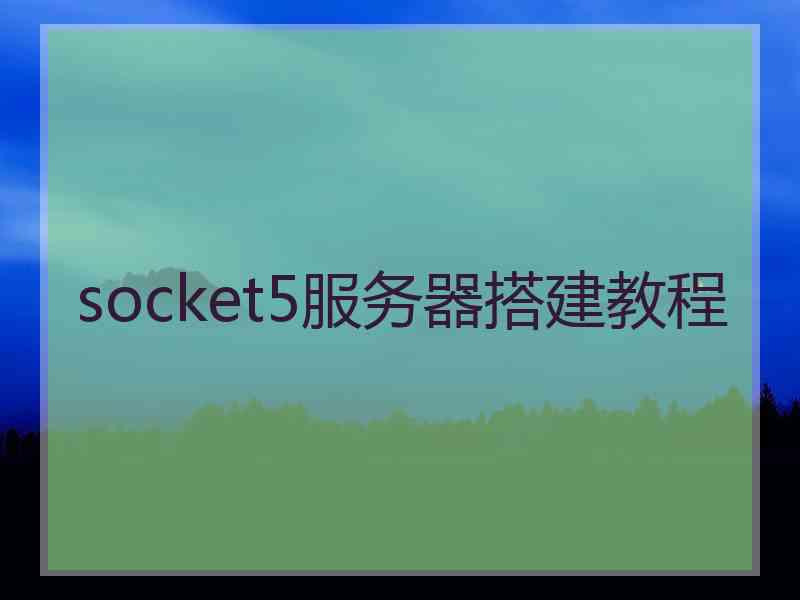 socket5服务器搭建教程 socket5服务器搭建教程