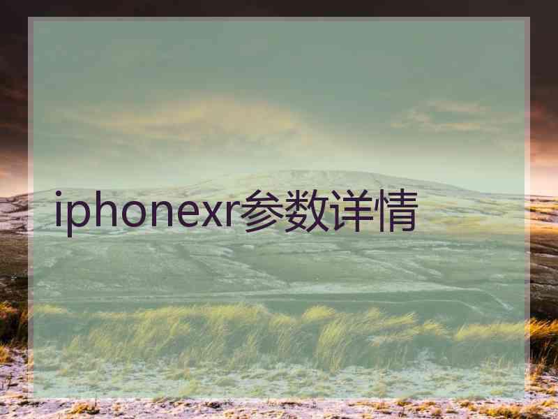 iphonexr参数详情 iphonexr参数详情