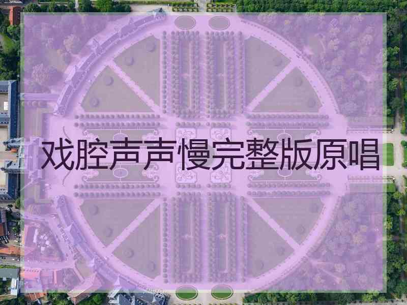 戏腔声声慢完整版原唱 戏腔声声慢完整版原唱