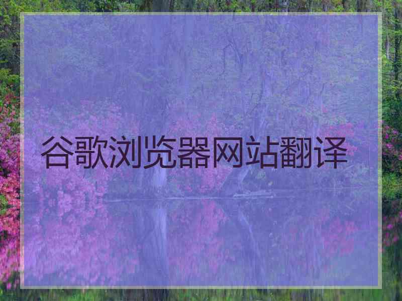 谷歌浏览器网站翻译 谷歌浏览器网站翻译