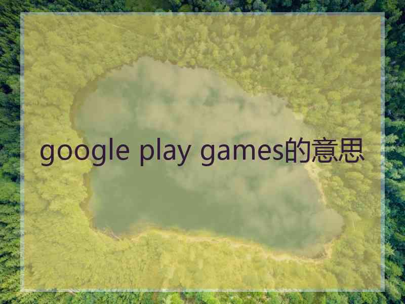 google play games的意思 google play games的意思