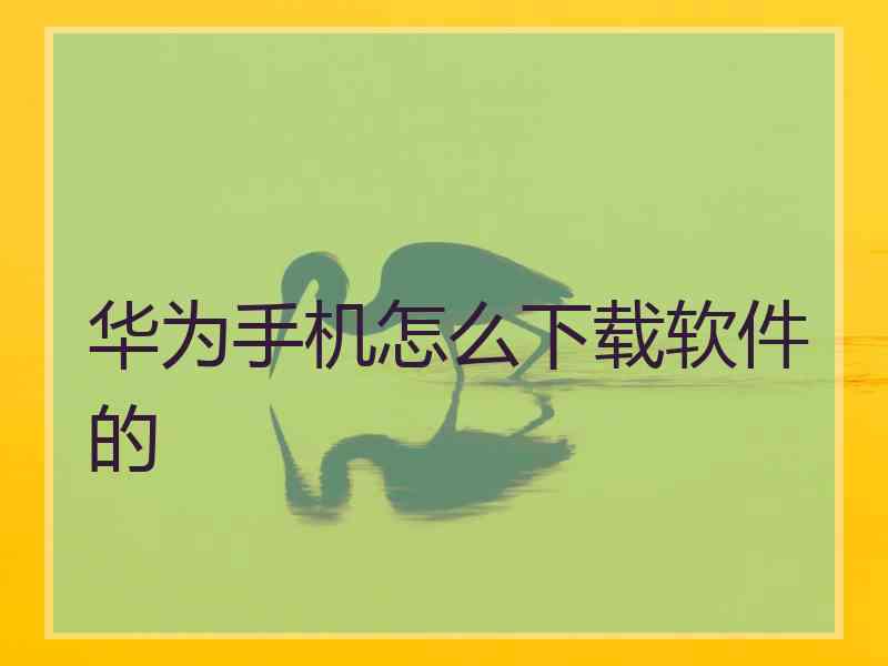 华为手机怎么下载软件的 华为手机怎么下载软件的