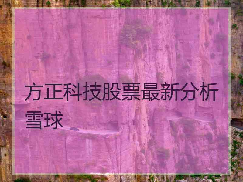 方正科技股票最新分析雪球 方正科技股票最新分析雪球