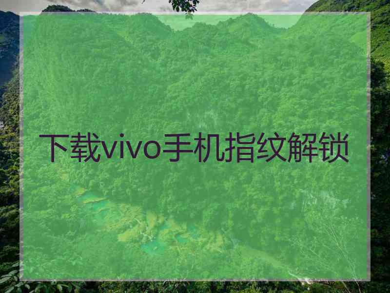 下载vivo手机指纹解锁 下载vivo手机指纹解锁